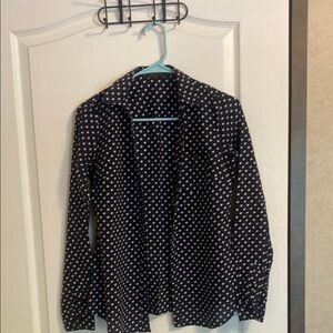 The Limited Navy and White Polka Dot Blazer